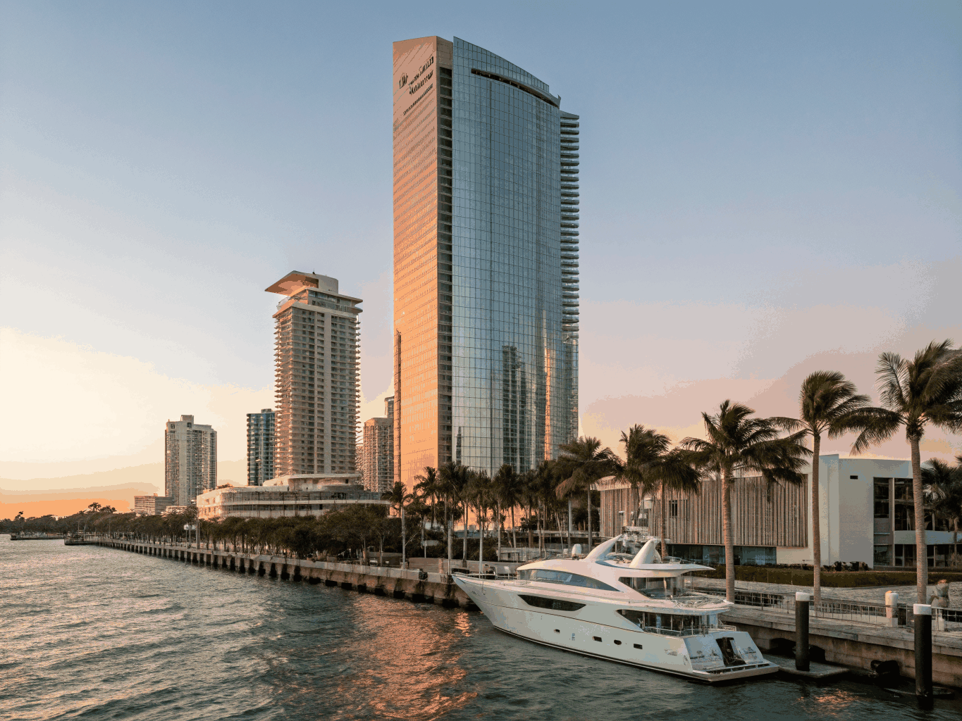 Documentary architectural photograph of Downtown Miami concrete geometry and high-rise lines