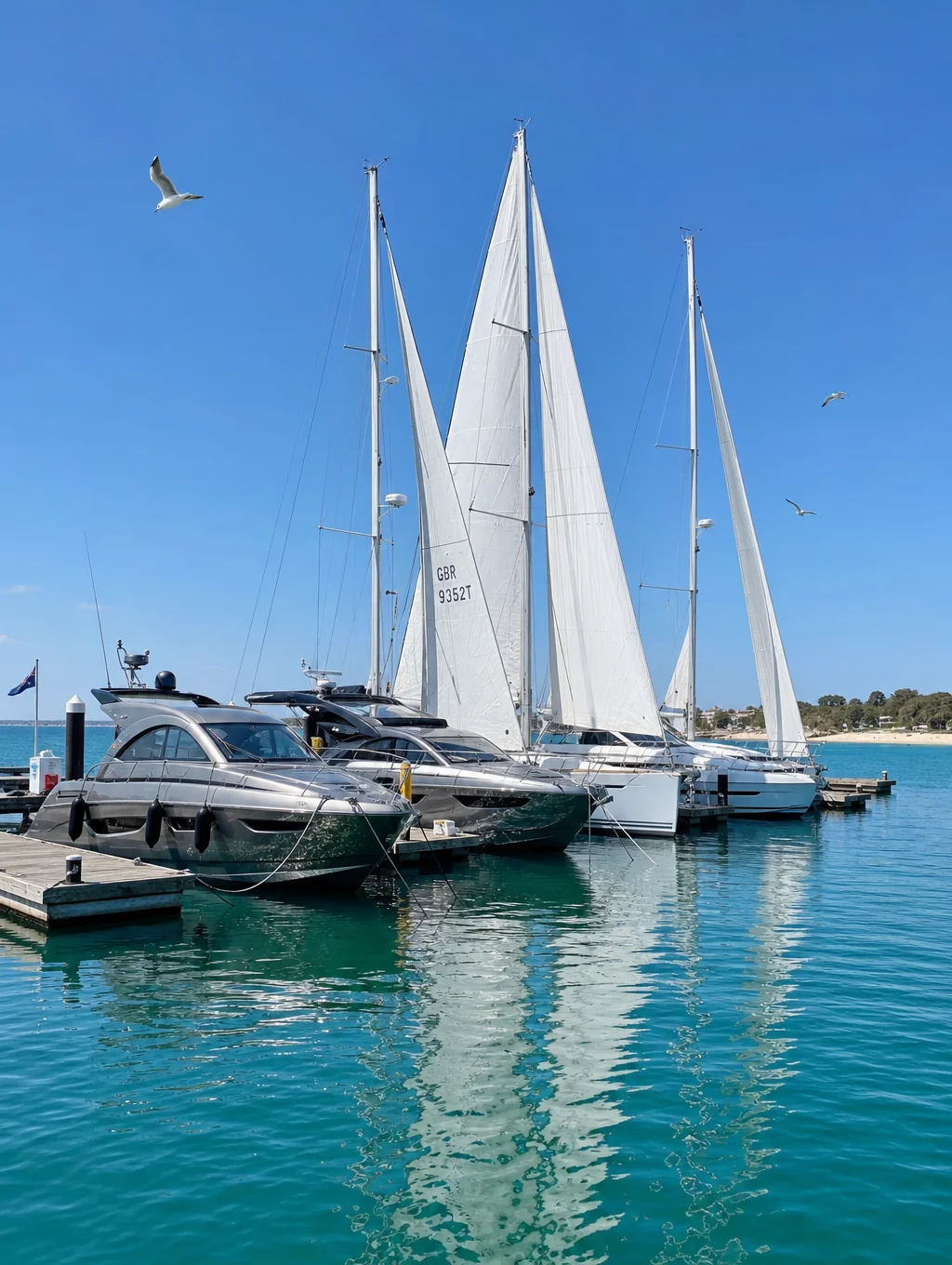 Sailing marina and Biscayne Bay waterfront in Coconut Grove