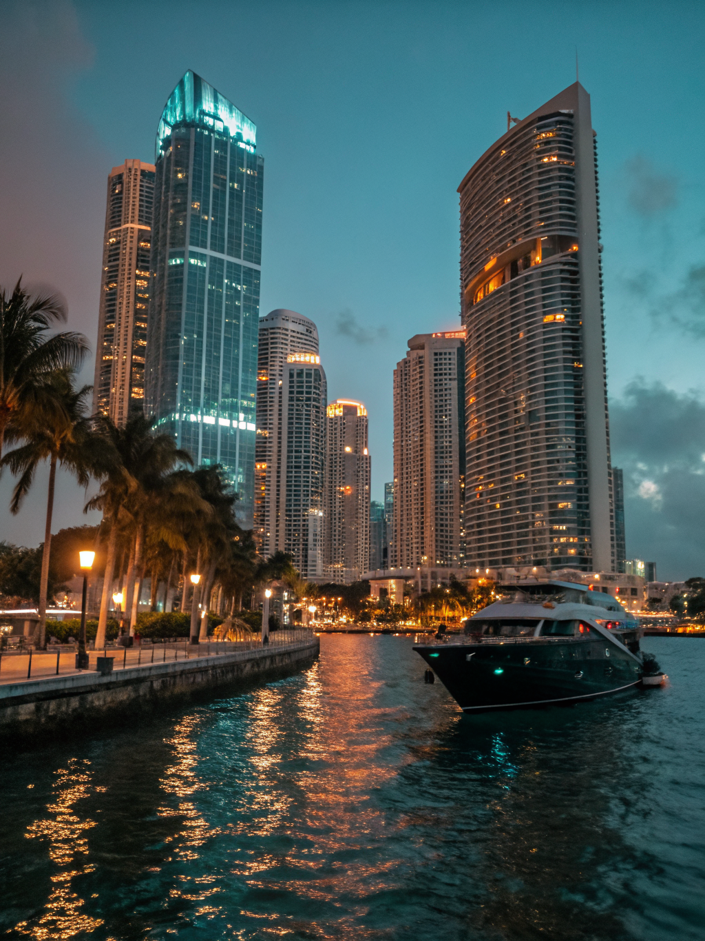 Downtown Miami residential skyline and high-rise towers along Biscayne Bay