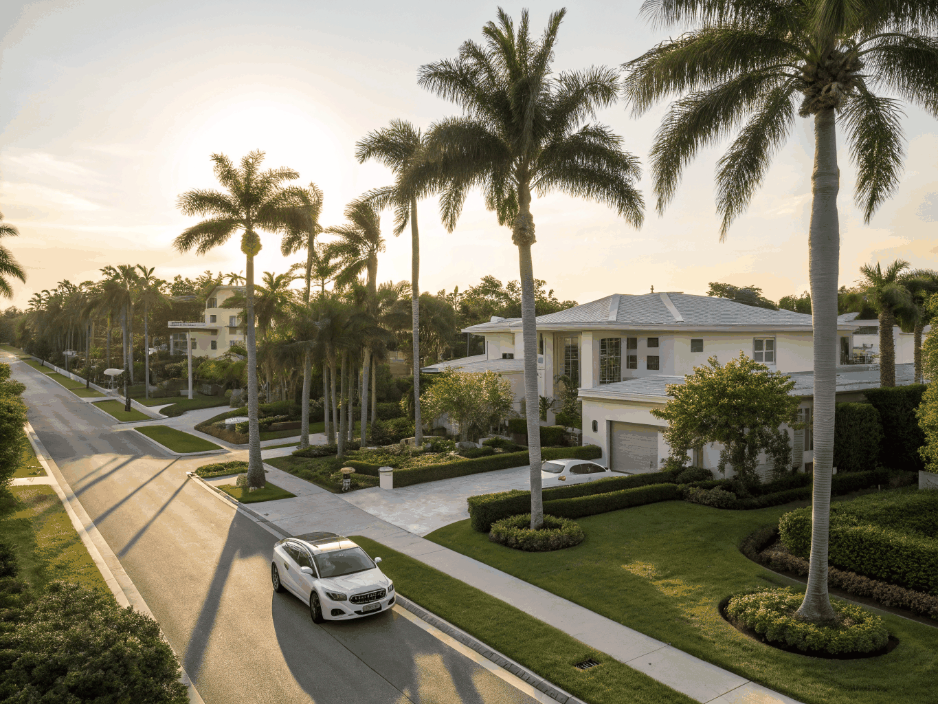 Attractive established residential neighborhood in Kendall with mature tropical landscaping and tree-lined street