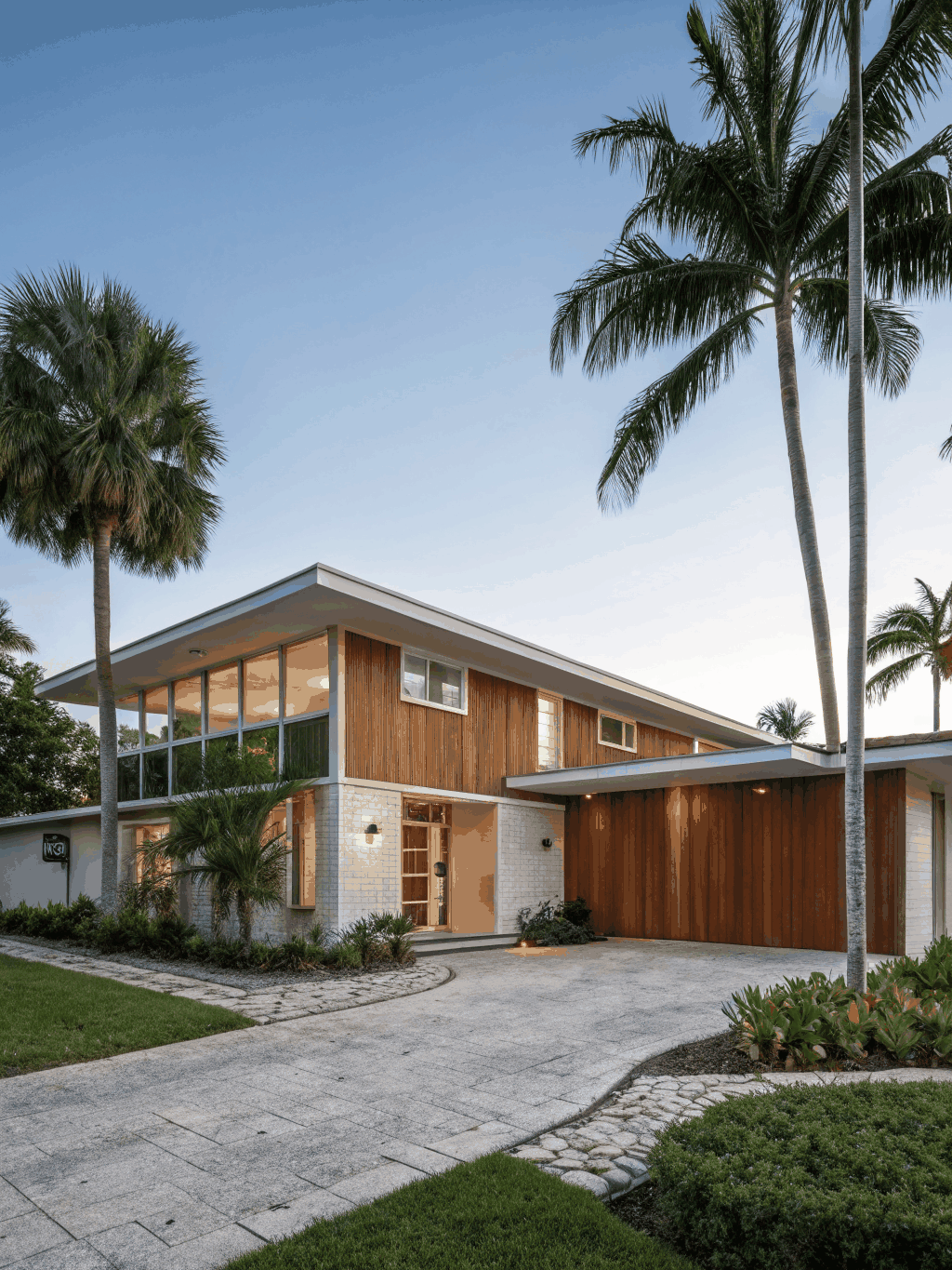 Renovated and contemporary South Florida home with tropical landscaping in South Miami